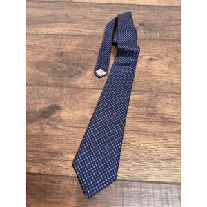 Christian Dior Mens All Silk Tie Blue Pink Diamond Pattern